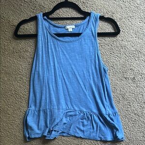 Blue Sleeveless Women's Top with Fun Hem!